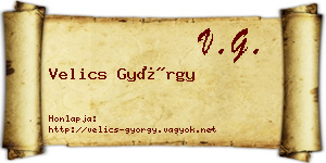 Velics György névjegykártya