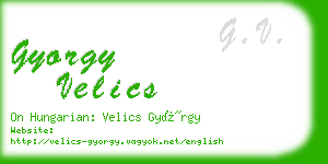 gyorgy velics business card